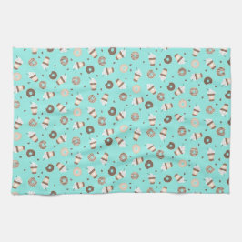 Frappuccino Kaffee Sprinkler Donut Muster Geschirrtuch