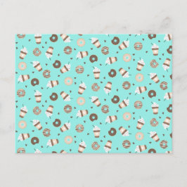 Frappuccino Kaffee Sprinkler Donut Muster Postkarte