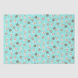 Frappuccino Kaffee Sprinkler Donut Muster Seidenpapier