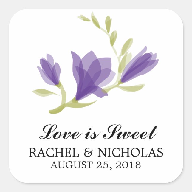 Frarant Freesia Petals | Gefallen Quadratischer Aufkleber (Vorderseite)