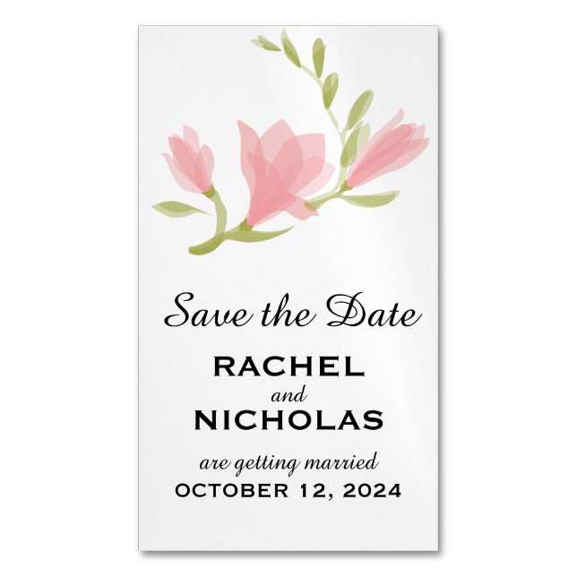 Frarant Freesia Petals | SAVE THE DATE Magnetische Visitenkarte (Vorderseite Vertikal)