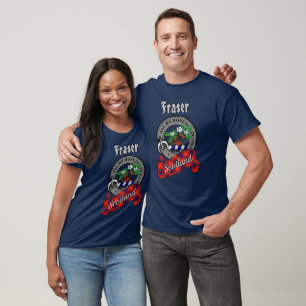 Fraser Clan-Abzeichen und Tartan T-Shirt
