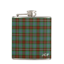 Fraser Clan Hunting Tartan Monogram Flachmann