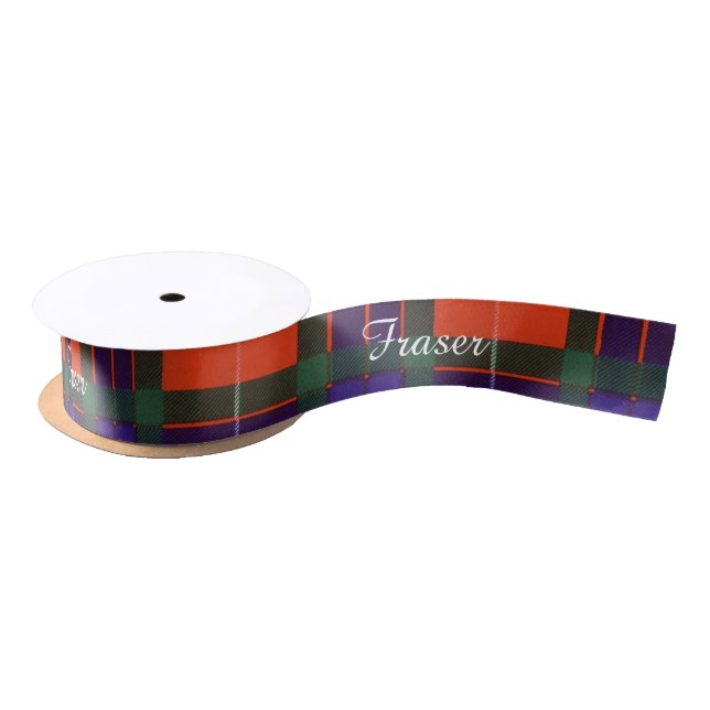 Fraser Clan karierter schottischer Tartan Satinband (Spule)