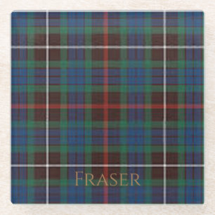 Fraser Clan Tartan Glass Untersetzer