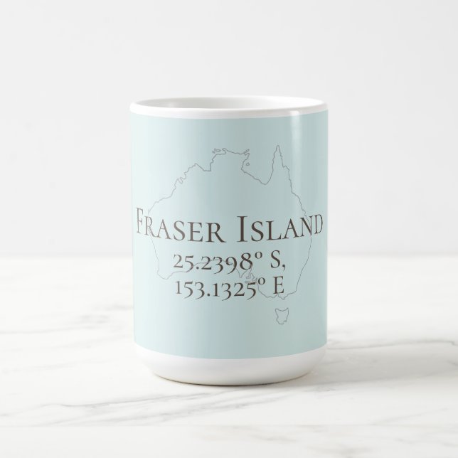 Fraser Island Australia - Latitude & Longitude Kaffeetasse (Mittel)