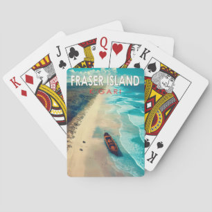 Fraser Island K'gari Australien Reise Kunst Vintag Spielkarten