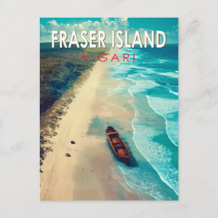 Fraser Island K'gari Australien Reisen Vintag Postkarte