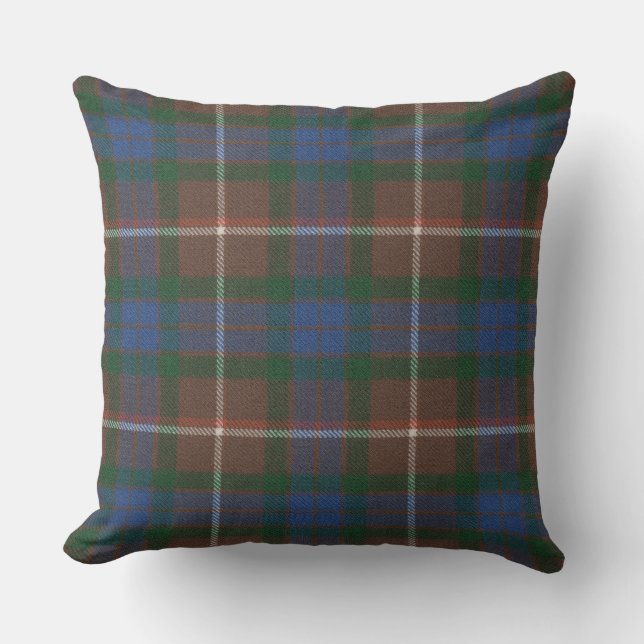 Fraser Jagd Antiker Original Scottish Tartan Kissen (Vorderseite)