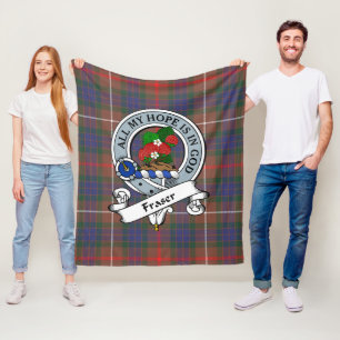 Fraser Jagd Moderner Clan Abzeichen Tartan Kariert Fleecedecke