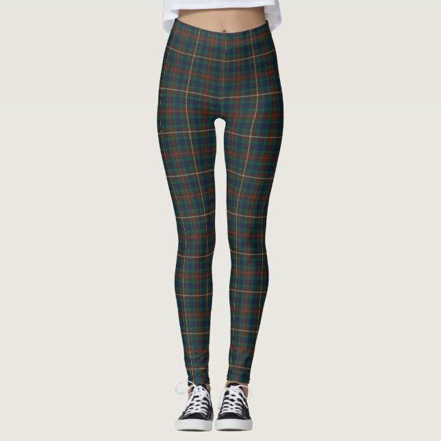 Fraser Jagd Tartan Kariertes Muster Leggings (Vorderseite)
