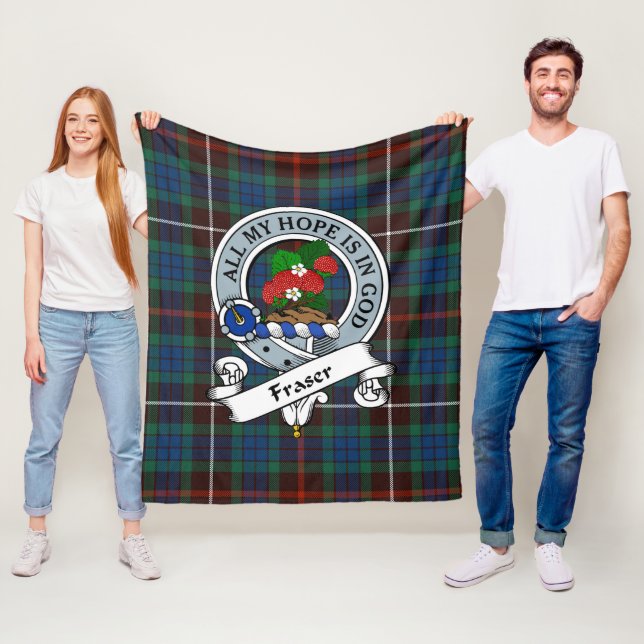 Fraser Jagen Ancient Clan Abzeichen Tartan Kariert Fleecedecke (Beispiel)