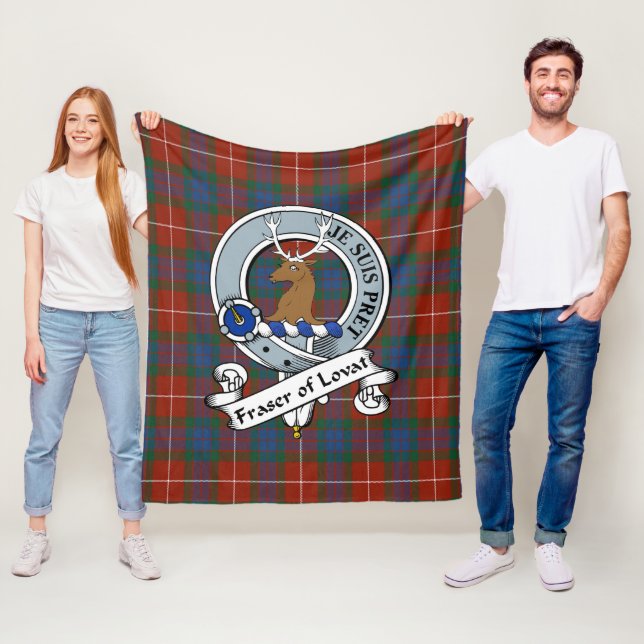Fraser of Lovat Clan Abzeichen Tartan Kariert Fleecedecke (Beispiel)