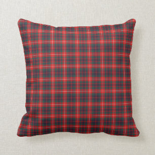 Fraser of Lovat Modernes Tartan Rot und Blau Karie Kissen