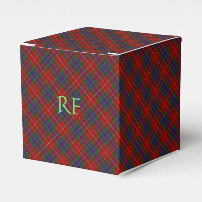 Fraser Offizielles Tartan mit Monogramm/Name Geschenkschachtel (Vorderseite)