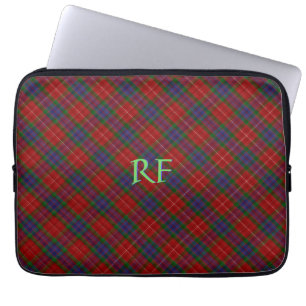 Fraser Offizielles Tartan mit Monogramm/Name Laptopschutzhülle