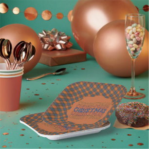 Fraser Red Schottischer Clan Tartan Weihnachten  Pappteller
