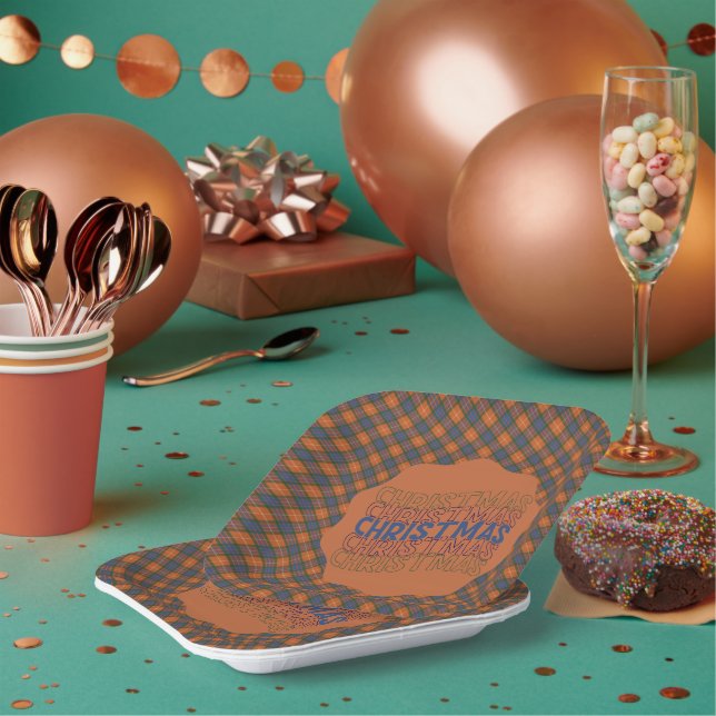 Fraser Red Schottischer Clan Tartan Weihnachten  Pappteller (Multi)