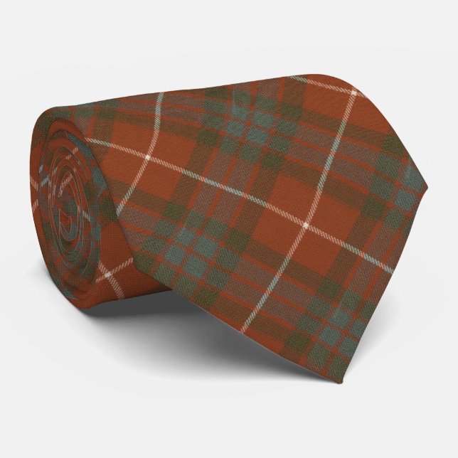 Fraser Red Weathered Original Scottish Tartan Krawatte (Gerollt)
