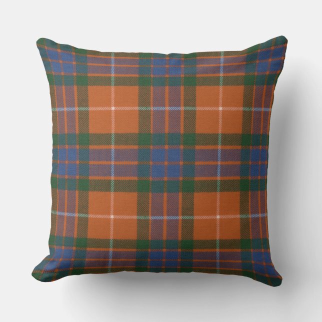 Fraser Red Weathered Original Tartan Square Kissen (Vorderseite)