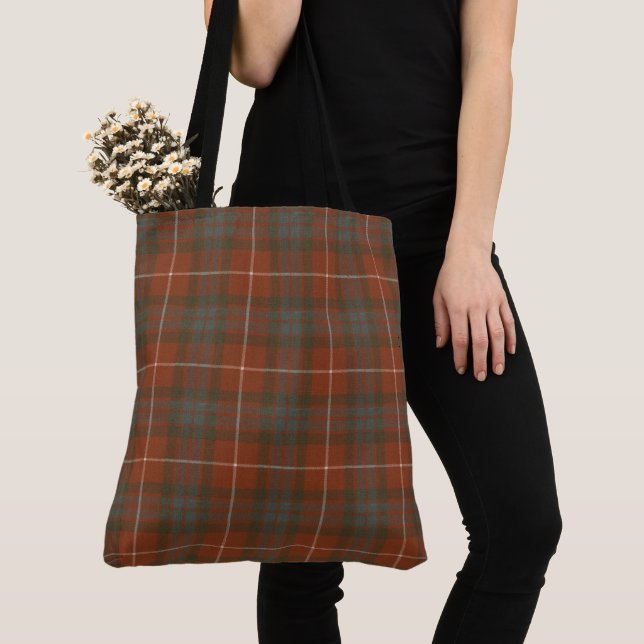 Fraser Red Weathered Scottish Tartan Tote Bag (Von Nahem)