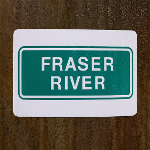 Fraser River Road Sign Rechteckkleber Rechteckiger Aufkleber