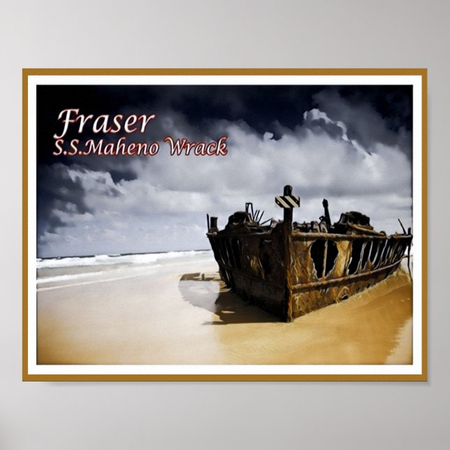 Fraser - S.S.Maheno Wrack - Australien - Poster (Vorne)
