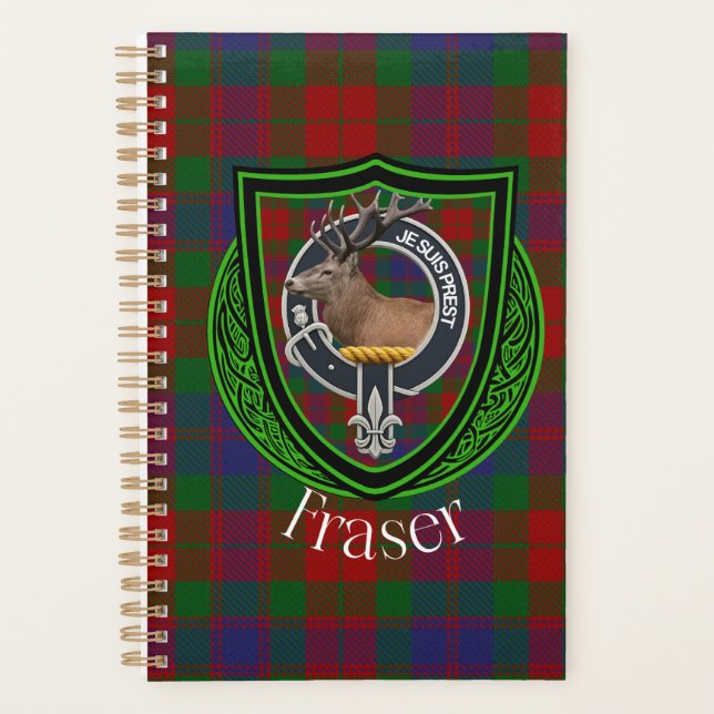 Fraser schottischer Clan Tartan & Wappen Planer (Vorderseite)