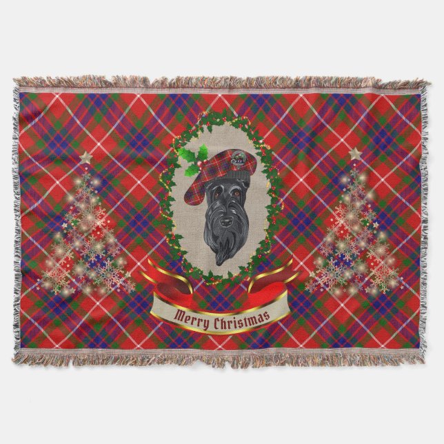 Fraser Scottie Dog Christmas Decke (Vorderseite)