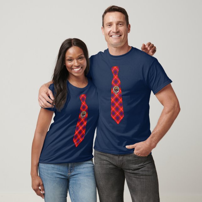 Fraser Scottish Badge & Tartan Necktie  T-Shirt (Unisex)