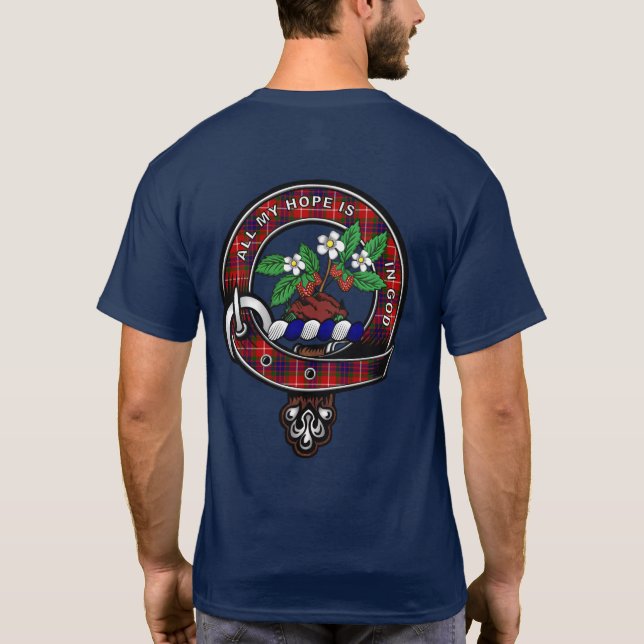 Fraser Tartan Clan Abzeichen T - Shirt (Rückseite)