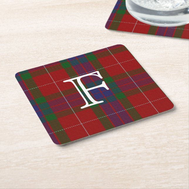 Fraser Tartan-karierte Rechteckiger Pappuntersetzer (angewinkelt)