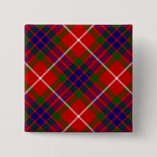 Fraser tartan red blue lila kariert button (Vorderseite)