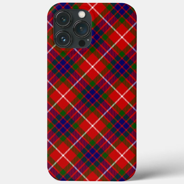Fraser tartan red blue lila kariert Case-Mate iPhone hülle (Rückseite)