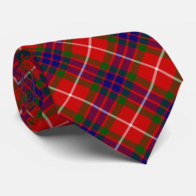 Fraser tartan red blue lila kariert krawatte (Gerollt)