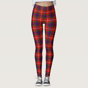 Fraser tartan red blue lila kariert leggings