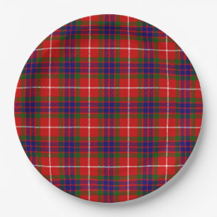 Fraser tartan red blue lila kariert pappteller