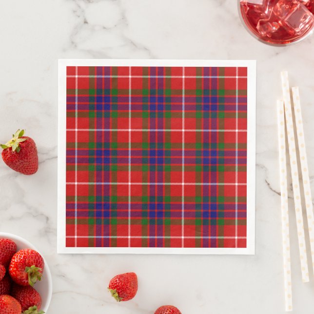 Fraser tartan red blue lila kariert serviette (Beispiel)