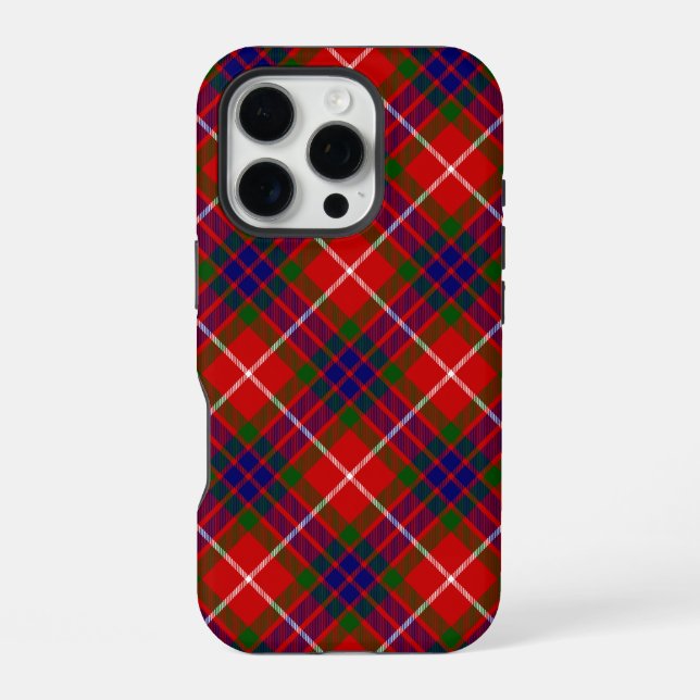 Fraser Tartan rot grün blau violett Karo iPhone Hülle (Rückseite)