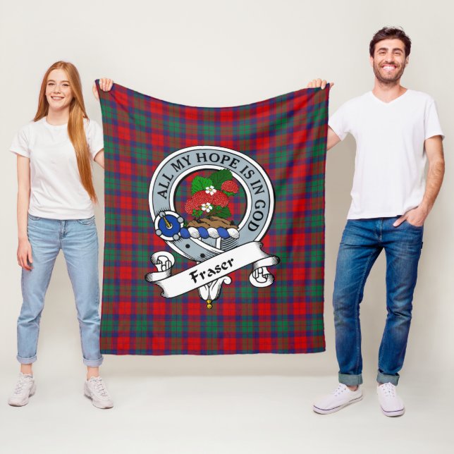 Fraser von Alreifen Clan Abzeichen Tartan Kariert Fleecedecke (Beispiel)
