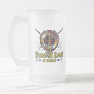 Fraser von Lovat Clan Abzeichen Mattglas Bierglas