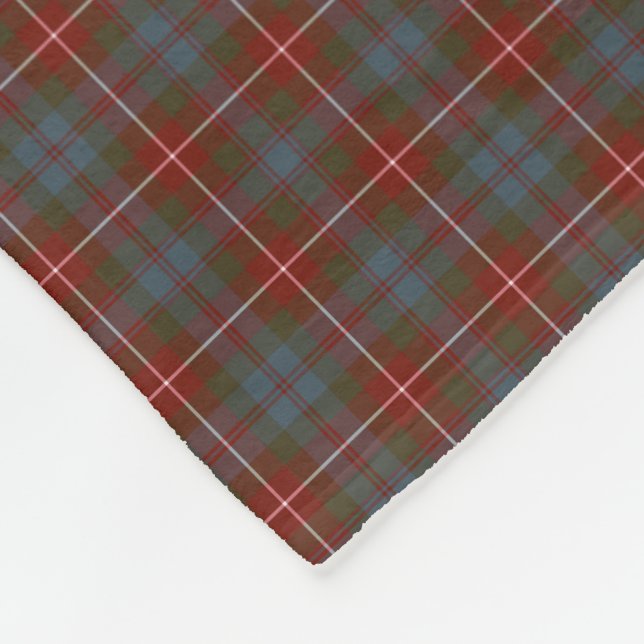 Fraser von Lovat Red and Blue Reproduction Tartan Fleecedecke (Ecke)