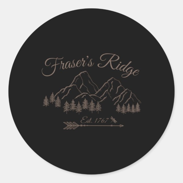 Fraser's Ridge North Carolina Est1767 Runder Aufkleber (Vorderseite)