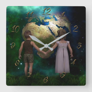 Fraternity Quadratische Wanduhr