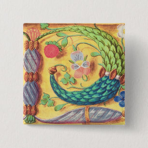 Frau 134 belichtete den Buchstaben "P" verziert Button