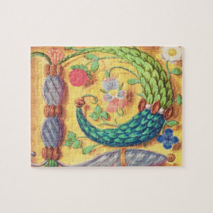 Frau 134 belichtete den Buchstaben "P" verziert Puzzle