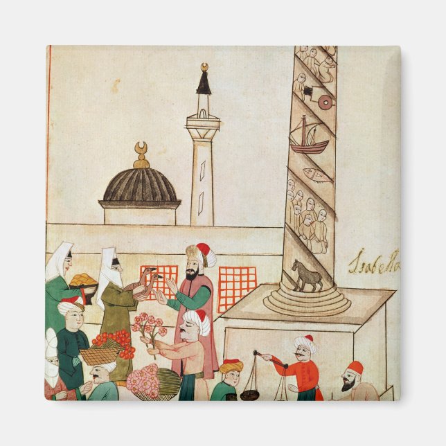 Frau 1671 A Bazaar in Istanbul, c.1580 Magnet (Vorne)