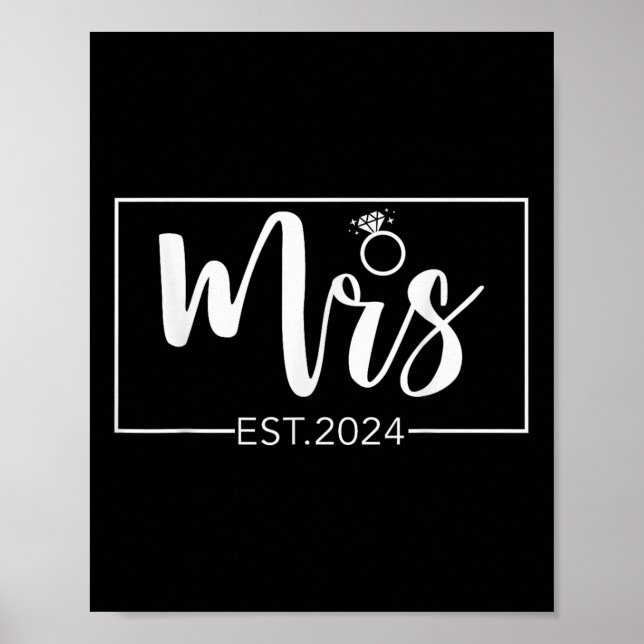 Frau 2024 Future Frau Bride Wedding Matching Engag Poster (Vorne)