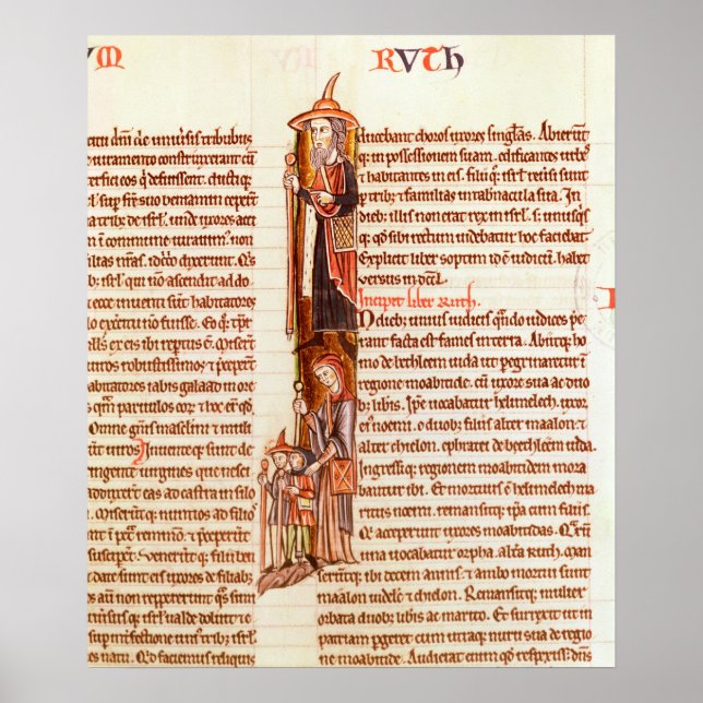 Frau 21 fol.97 Ruth und Boaz, aus einer Bibel Poster (Vorne)