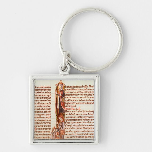 Frau 21 fol.97 Ruth und Boaz, von einer Bibel Schlüsselanhänger (Vorne)